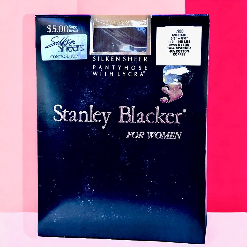 Stanley Blacker Vtg '92 Control Top Sheer Pantyhose COFFEE size Average New